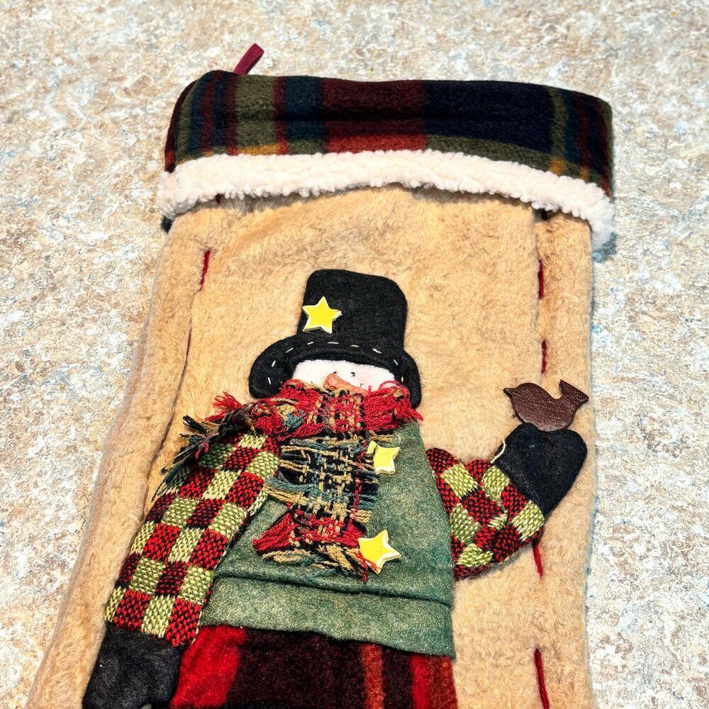 4 Cozy Cabin Christmas Fleece Faux Fur Christmas Stockings Holiday Decor - Picture 7 of 13